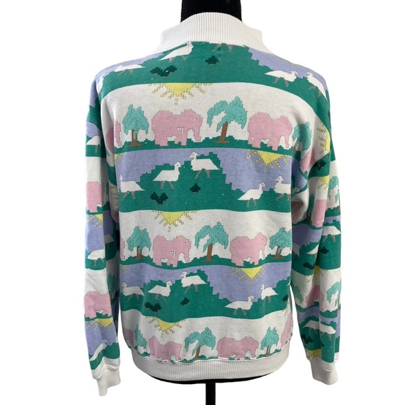 Vintage Allen Solly Pastel Kawaii Turtleneck Sweatshirt Petite Small - Picture 3 of 4